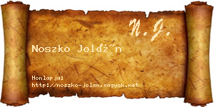 Noszko Jolán névjegykártya